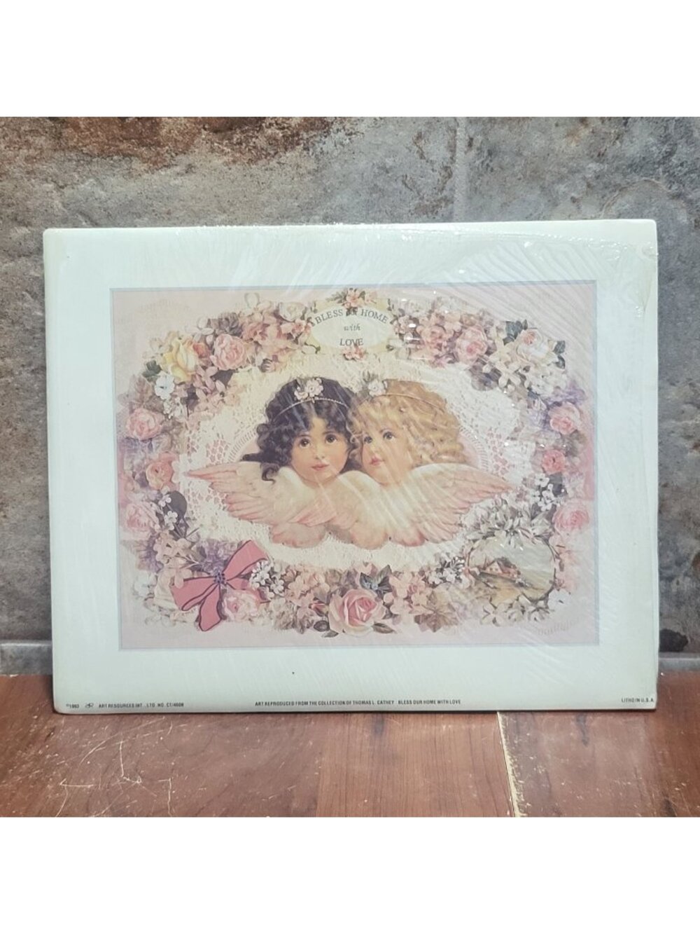 Vintage Unframed Bless Our Home with Love Art Print 1993 Thomas L Cathey